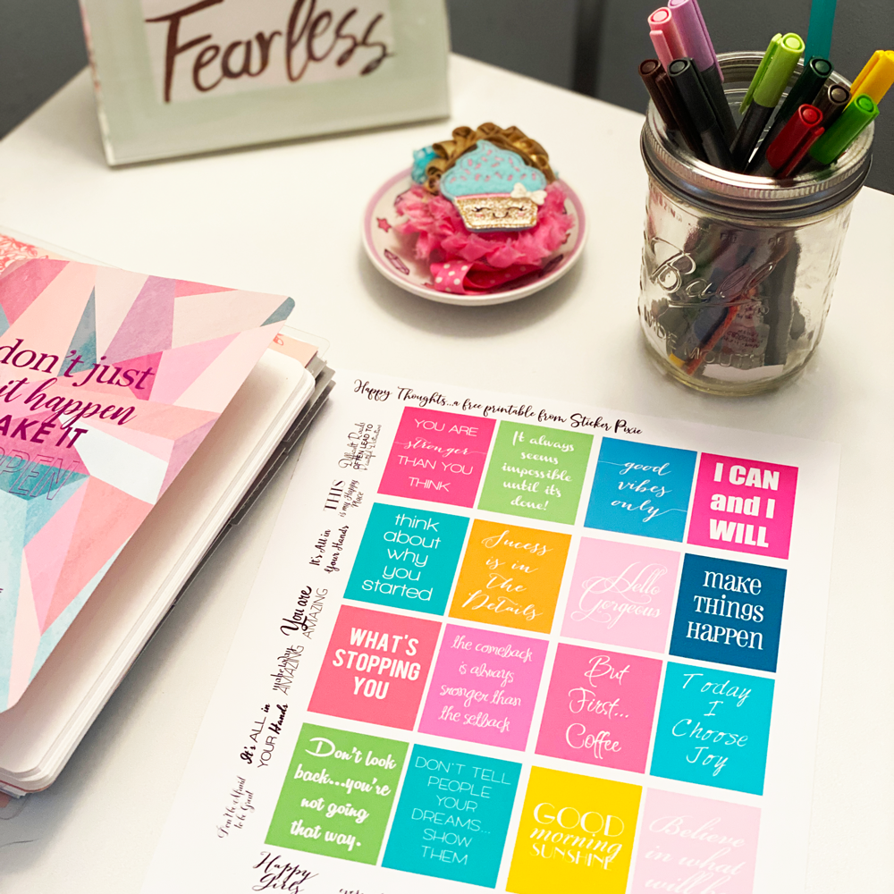 Happy Thoughts | Free Planner Sticker Printable