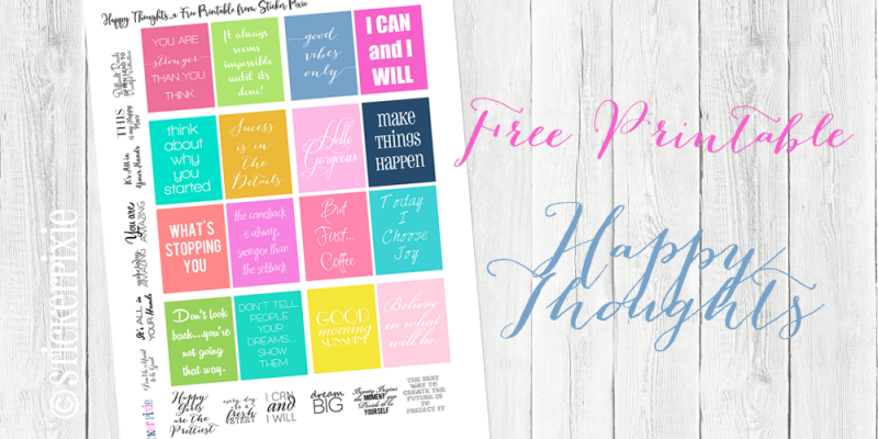 Happy Thoughts | Free Planner Sticker Printable